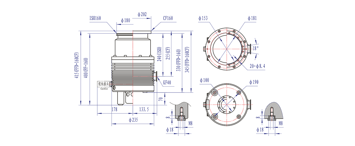 Turbo-H160/800-FF涡轮分子泵